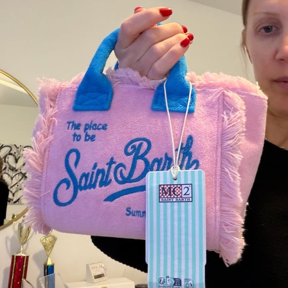 MC2 Saint Barth Pink Tote with Blue Accents - Picture 3 of 3